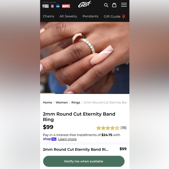 GLD round cut promise ring! NWT! - Picture 1 of 10